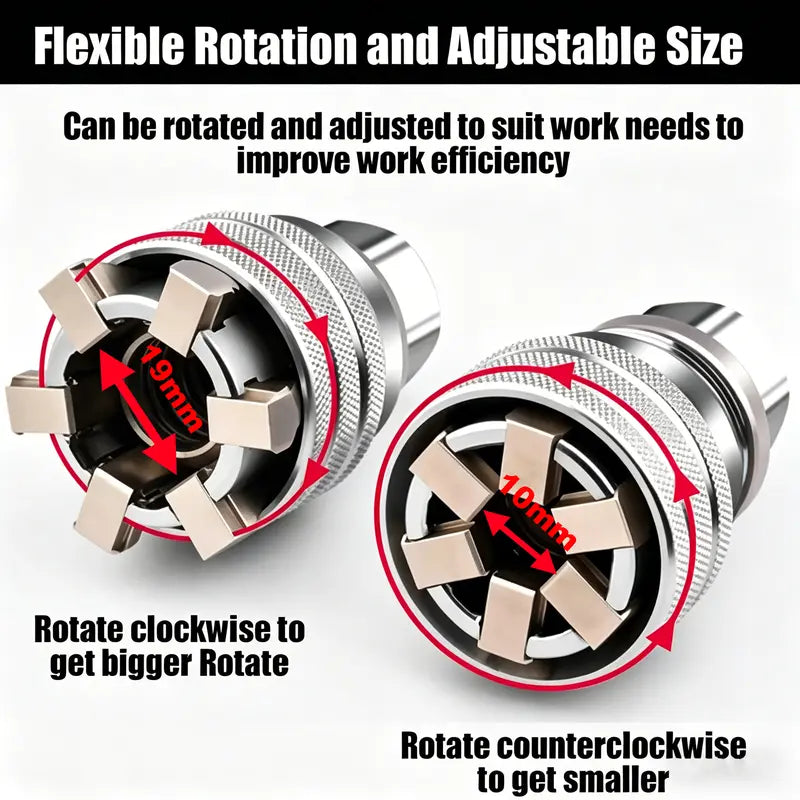 Multi-Function Universal Socket Wrench Tool - Universal Maintenance Tool, Adjustable Universal Socket Wrench, Universal Socket Tool for 3/8 Drive Ratchet Torque Wrench & Power Drill