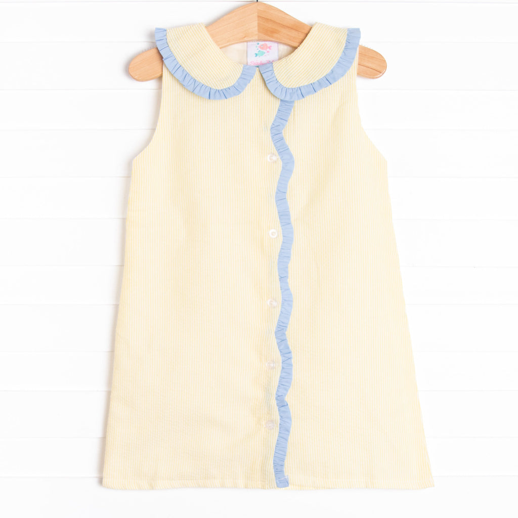 Portland Proper Dress, Yellow Seersucker