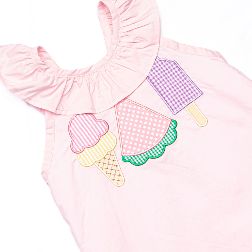 Peace, Love, and Popsicles Ruffle Dress, Pink