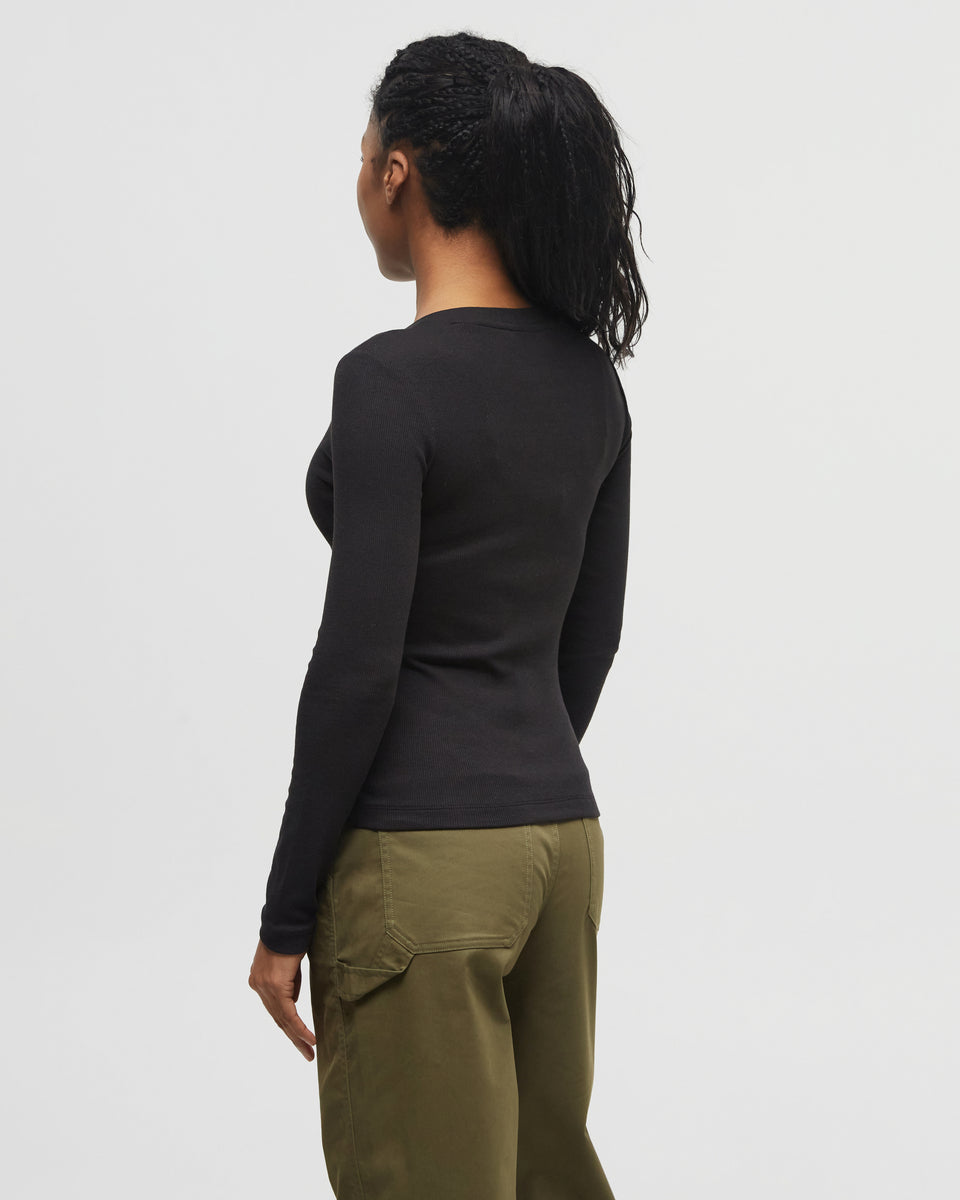 Rib Snap Placket Henley